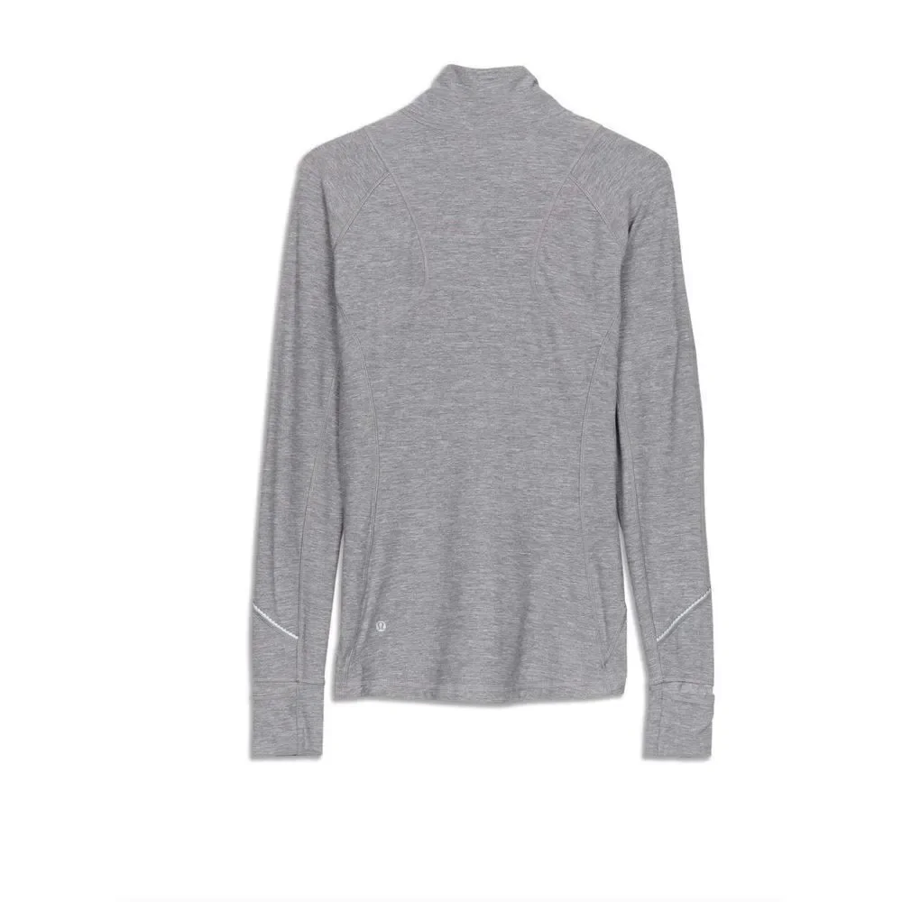 Lululemon Gray Race Your Pace Zip Long Sleeve Running Shirt Women’s Size 2